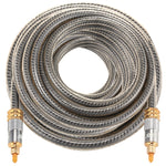 EMK YL-A 20m OD8.0mm Testa metallica placcata oro Toslink maschio a maschio Cavo audio ottico digitale, Length: 20m