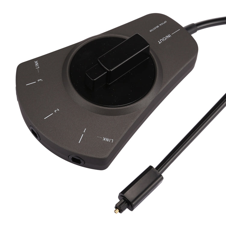 EMK 3 ingressi 1 uscita commutatore audio ottico digitale con selettore Toslink per lettore MD/DVD/VCR/CD, Black, 3 input 1 output