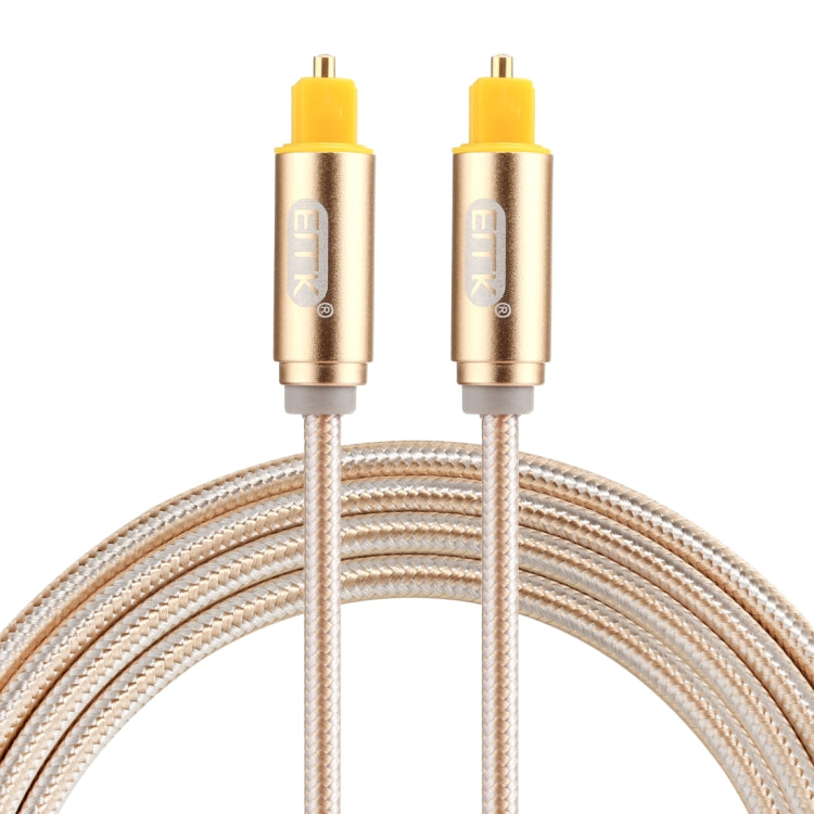 EMK 1.5m OD4.0mm Testa metallica placcata oro Linea intrecciata Toslink maschio a maschio Cavo audio ottico digitale, Length: 1.5m