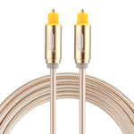 EMK 1.5m OD4.0mm Testa metallica placcata oro Linea intrecciata Toslink maschio a maschio Cavo audio ottico digitale, Length: 1.5m