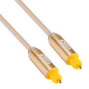 EMK 1.5m OD4.0mm Testa metallica placcata oro Linea intrecciata Toslink maschio a maschio Cavo audio ottico digitale, Length: 1.5m