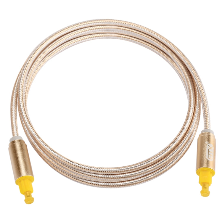 EMK 1.5m OD4.0mm Testa metallica placcata oro Linea intrecciata Toslink maschio a maschio Cavo audio ottico digitale, Length: 1.5m