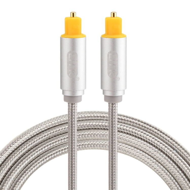 EMK 1.5m OD4.0mm Testa metallica placcata oro Linea intrecciata Toslink maschio a maschio Cavo audio ottico digitale, Length: 1.5m