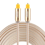 EMK 5m OD4.0mm Cavo audio ottico digitale Toslink maschio a maschio con testa in metallo placcato oro, Length: 5m
