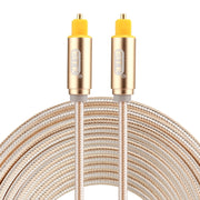 EMK 5m OD4.0mm Cavo audio ottico digitale Toslink maschio a maschio con testa in metallo placcato oro, Length: 5m