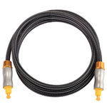 Cavo audio ottico digitale Toslink maschio-maschio con testa in metallo placcato oro da 1,5 m OD6.0mm, Length: 1.5m