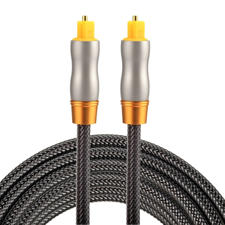 Cavo audio ottico digitale Toslink maschio a maschio con testa in metallo placcato oro da 2 m con diametro di 6,0 mm, Length: 2m