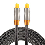 Cavo audio ottico digitale Toslink maschio a maschio con testa in metallo placcato oro da 2 m con diametro di 6,0 mm, Length: 2m