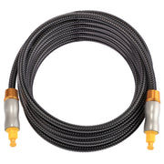 Cavo audio ottico digitale Toslink maschio a maschio con testa in metallo placcato oro da 3 m con diametro di 6,0 mm, Length: 3m