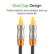 Cavo audio ottico digitale Toslink maschio a maschio con testa in metallo placcato oro da 3 m con diametro di 6,0 mm, Length: 3m