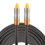 Cavo audio ottico digitale Toslink maschio a maschio con testa in metallo placcato oro da 5 m con diametro di 6,0 mm, Length: 5m