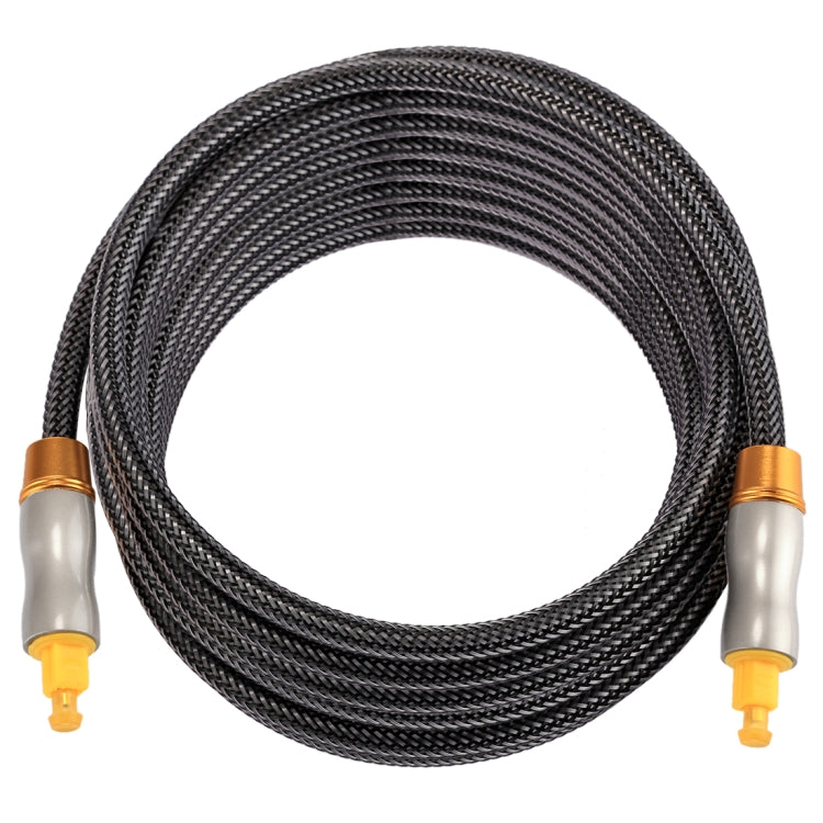 Cavo audio ottico digitale Toslink maschio a maschio con testa in metallo placcato oro da 5 m con diametro di 6,0 mm, Length: 5m