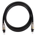 Cavo audio ottico digitale Toslink maschio-maschio con testa in metallo nichelato OD6.0mm da 1,5 m, Length: 1.5m