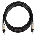 Cavo audio ottico digitale Toslink maschio-maschio con testa in metallo nichelato OD6.0mm da 2 m, Length: 2m
