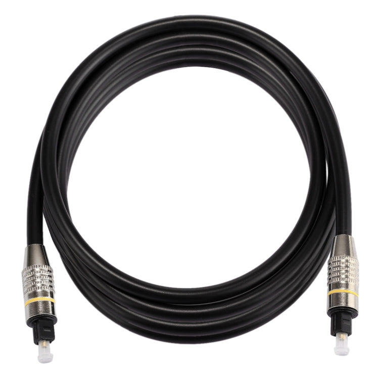 Cavo audio ottico digitale Toslink maschio-maschio con testa in metallo nichelato OD6.0mm da 2 m, Length: 2m