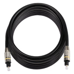 Cavo audio ottico digitale Toslink maschio-maschio con testa in metallo nichelato OD6.0mm da 5 m, Length: 5m