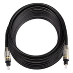 Cavo audio ottico digitale Toslink maschio-maschio con testa in metallo nichelato OD6.0mm da 8 m, Length: 8m