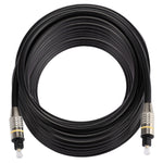Cavo audio ottico digitale Toslink maschio-maschio con testa in metallo nichelato OD6.0mm da 15 m, Length: 15m