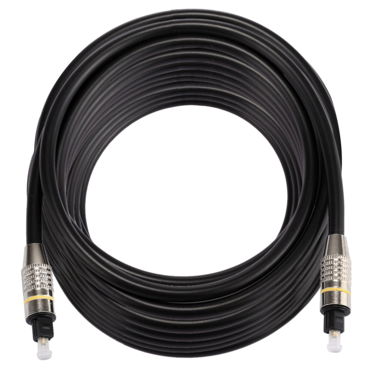 Cavo audio ottico digitale Toslink maschio-maschio con testa in metallo nichelato OD6.0mm da 15 m, Length: 15m