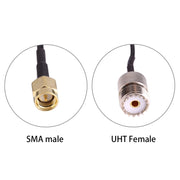 Cavo adattatore RG174 UHF femmina a SMA maschio da 15 cm, UHF Female to SMA Male