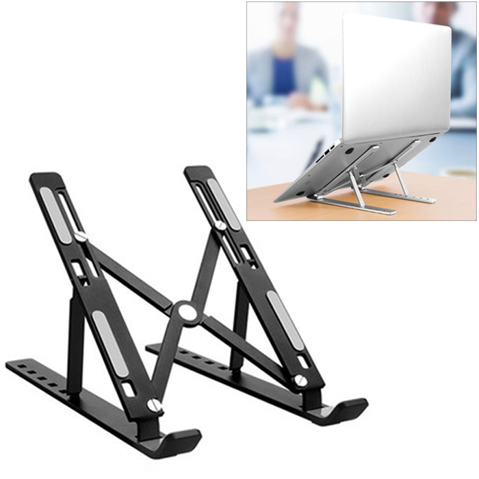 Staffa di dissipazione del calore pieghevole per computer portatile pieghevole per supporto estensibile per laptop in lega di alluminio, dimensioni: 24x16,5x5,5 cm