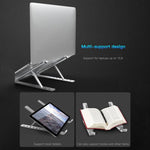 Staffa di dissipazione del calore pieghevole per computer portatile pieghevole per supporto estensibile per laptop in lega di alluminio, dimensioni: 24x16,5x5,5 cm