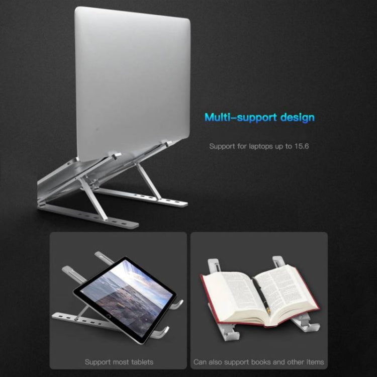Staffa di dissipazione del calore pieghevole per computer portatile pieghevole per supporto estensibile per laptop in lega di alluminio, dimensioni: 24x16,5x5,5 cm