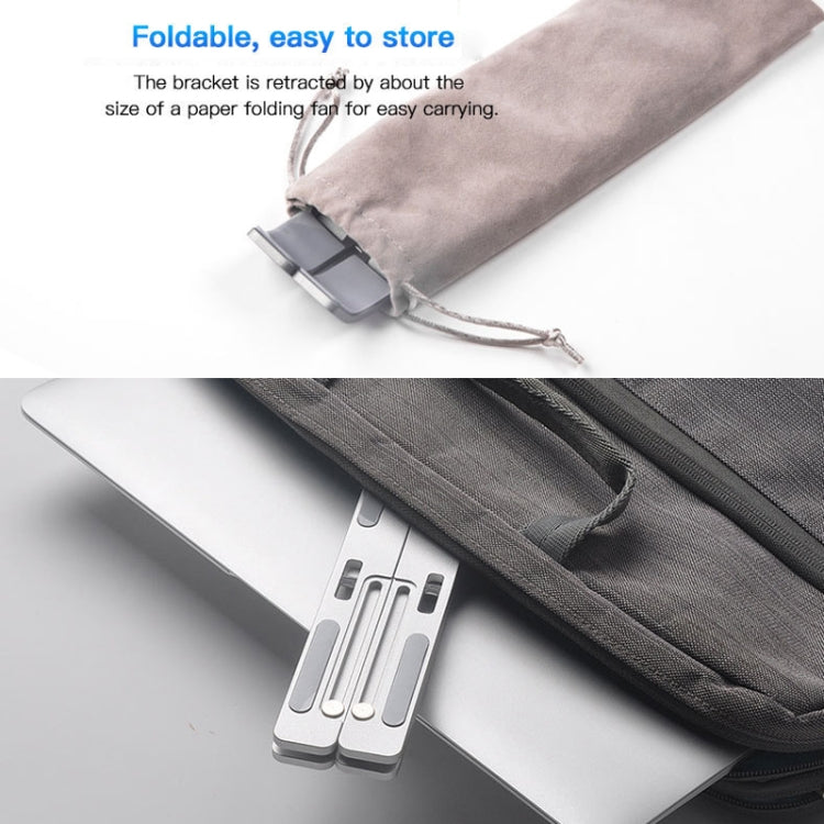 Staffa di dissipazione del calore pieghevole per computer portatile pieghevole per supporto estensibile per laptop in lega di alluminio, dimensioni: 24x16,5x5,5 cm