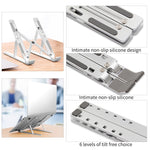 Staffa di dissipazione del calore pieghevole per computer portatile pieghevole per supporto estensibile per laptop in lega di alluminio, dimensioni: 24x16,5x5,5 cm