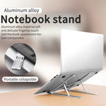 Staffa di dissipazione del calore pieghevole per computer portatile pieghevole per supporto estensibile per laptop in lega di alluminio, dimensioni: 24x16,5x5,5 cm