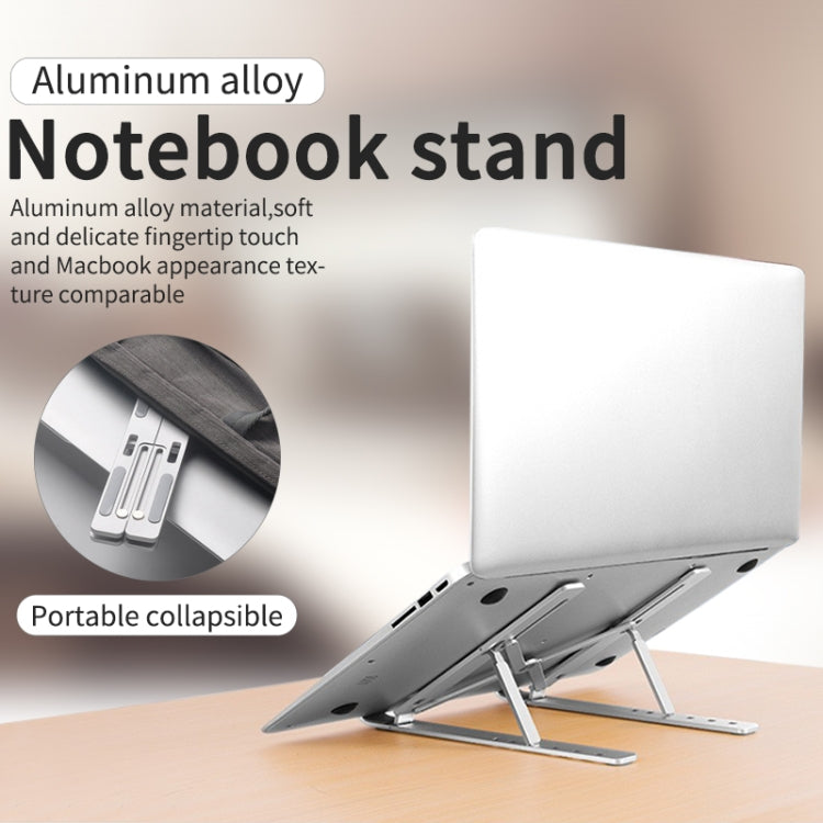 Staffa di dissipazione del calore pieghevole per computer portatile pieghevole per supporto estensibile per laptop in lega di alluminio, dimensioni: 24x16,5x5,5 cm