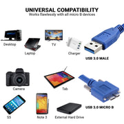 Cavo USB 3.0 Micro-B maschio a USB 3.0 maschio, lunghezza: 60 cm, Length: 60cm