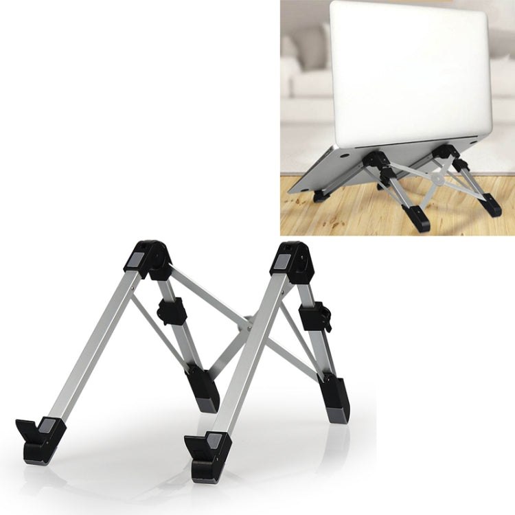 Staffa di dissipazione del calore pieghevole per computer portatile pieghevole per supporto estensibile per laptop in lega di alluminio, dimensioni: 24,5x3,3x2,8 cm