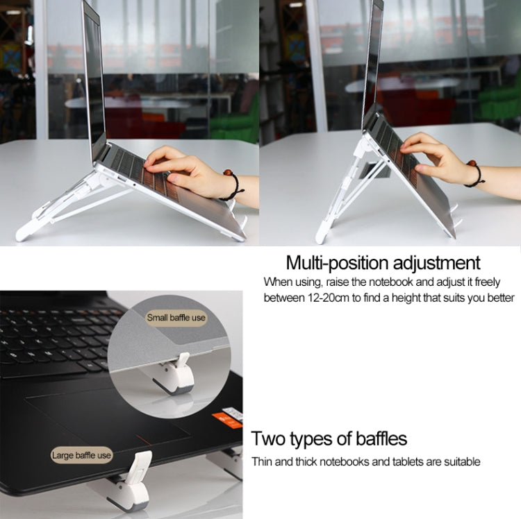 Staffa di dissipazione del calore pieghevole per computer portatile pieghevole per supporto estensibile per laptop in lega di alluminio, dimensioni: 24,5x3,3x2,8 cm
