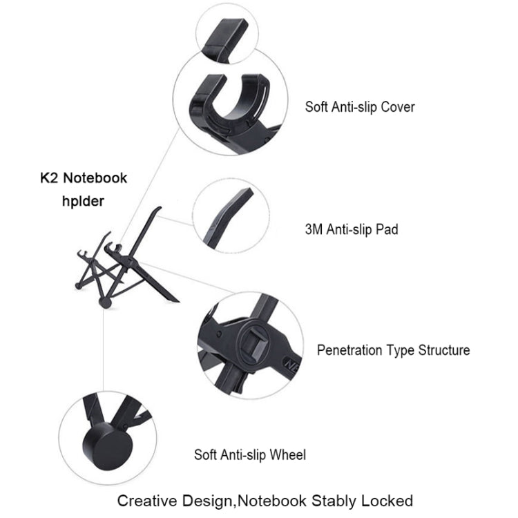 Nexstand K2 Supporto per estensione dell'altezza del laptop Supporto pieghevole per la dissipazione del calore del computer portatile, dimensioni: 35,4x4x4 cm