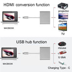 Adattatore USB-C 3.1 maschio a USB-C, HDMI e USB 3.0 femmina