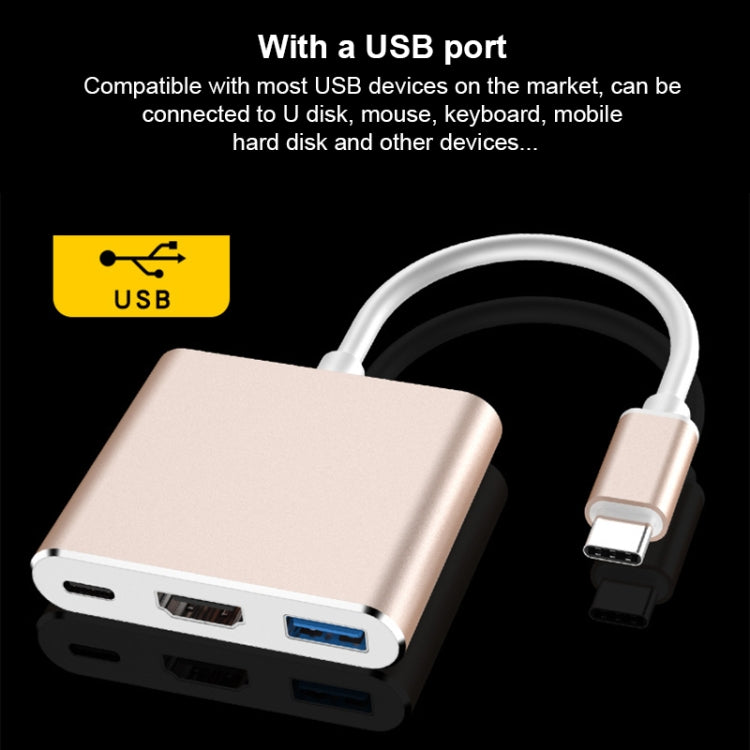 Convertitore 3 in 1 USB-C a PD HDMI USB 3.0 femmina