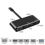 Convertitore USB-C 5 in 1 con HDMI, VGA, audio e PD