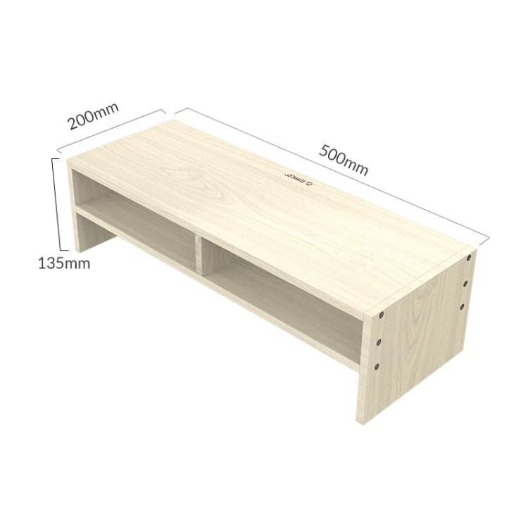 Supporto per monitor in legno di pino 2 strati con divisorio