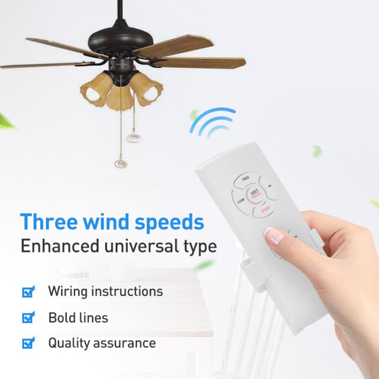 Universal Ceiling Fan Lamp Remote Control Kit 85-265V Timed Wireless Control Switch Receiver Transmitter Wind Speed ​​Adjusted