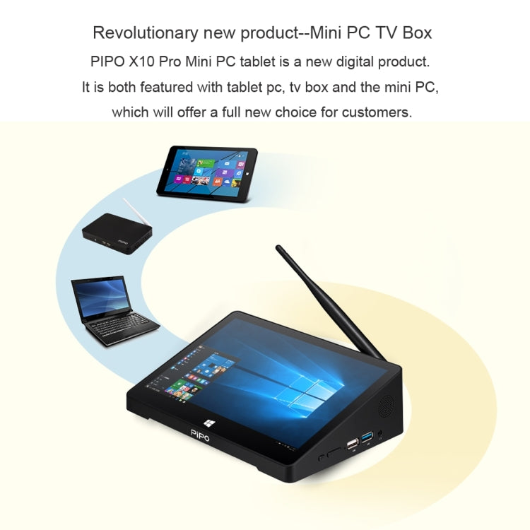 PiPo X10 Pro TV Box Style Tablet Mini PC, 6 GB+64 GB, batteria 5000 mAh, processore Windows 10 Intel Celeron N4020 Quad Core da 10,1 pollici fino a 2,8 GHz, supporto scheda TF, Bluetooth, WiFi, LAN e HDMI, X10 Pro