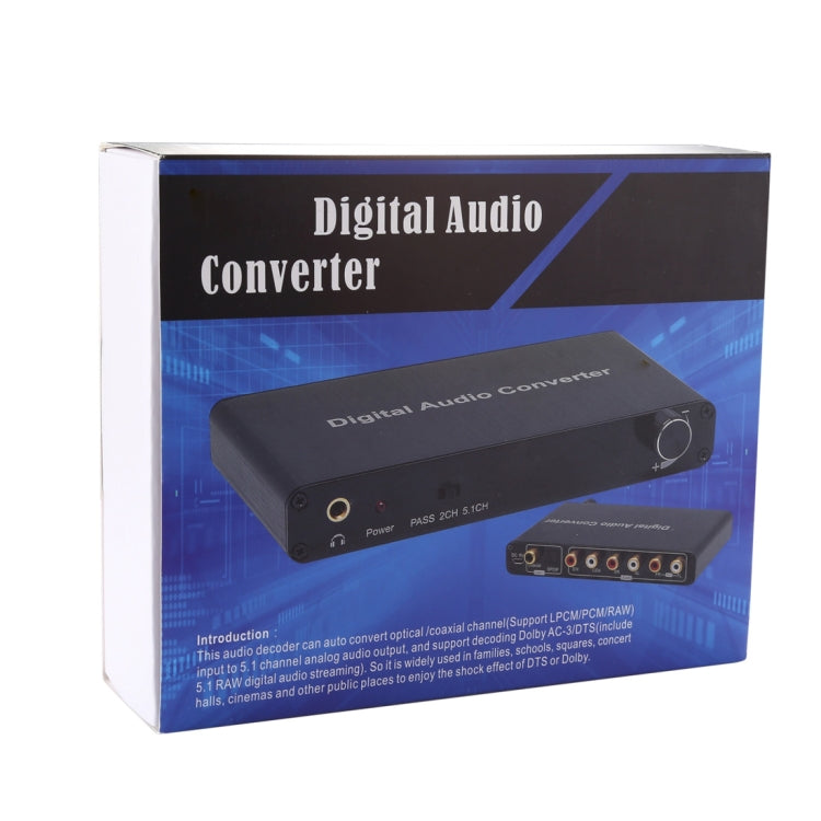 Convertitore decodificatore audio digitale 2CH con coassiale ottico Toslink SPDIF per Home Theater / PS4 / PS3 / XBOX360, supporto controllo volume, AC-3, DTS