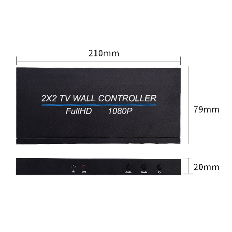 Processore di giunzione multi-schermo con controller da parete per TV HDMI BT14 2X2, Full HD 1080P