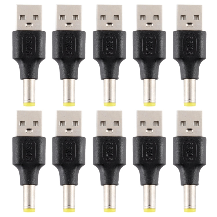 10 connettori di alimentazione CC maschio da 5,5 x 2,5 mm maschio a USB 2.0 maschio, 5.5 x 2.5mm