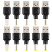 10 connettori di alimentazione CC maschio da 5,5 x 2,5 mm maschio a USB 2.0 maschio, 5.5 x 2.5mm