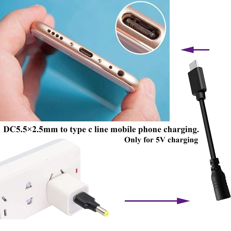 10 connettori di alimentazione CC maschio da 5,5 x 2,5 mm maschio a USB 2.0 maschio, 5.5 x 2.5mm