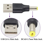 10 connettori di alimentazione CC maschio da 4,8 x 1,7 mm maschio a USB 2.0 maschio, 4.8 x 1.7mm