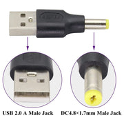 10 connettori di alimentazione CC maschio da 4,8 x 1,7 mm maschio a USB 2.0 maschio, 4.8 x 1.7mm