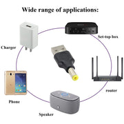 10 connettori di alimentazione CC maschio da 4,8 x 1,7 mm maschio a USB 2.0 maschio, 4.8 x 1.7mm