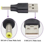 10 connettori di alimentazione CC maschio da 4,0 x 1,7 mm maschio a USB 2.0 maschio, 4.0 x 1.7mm Male